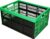 Forte Plastics boodschappen kratten opvouwbaar zwart/groen 48 x 35 x 24 cm