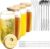 Gläser, 4er Set Premium Trinkgläser mit Bambusdeckel, Löffelund Glasstrohhalm, Longdrinkgläser, Smoothie glas, Can Glass Cup ideaal voor Wasser, Bier, Cocktails, Soda en Eistee,…