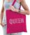 Glitter Queen katoenen tas roze met steentjes/ rhinestones voor dames – Glitter accessoires/ foute party outfit – kado / tasje / shopper