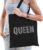 Glitter Queen katoenen tas zwart met steentjes/ rhinestones voor dames – Glitter accessoires/ foute party outfit – kado / tasje / shopper