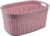 Hega Hogar Rotan line wasmand – roze – inhoud 44 liter – kunststof – 58 x 39 x 27 cm – met handvatten