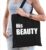 His beauty katoenen tas zwart met witte tekst – tasje / shopper voor dames