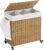 Hoppa! Wasmand, handgeweven wasmand, 140L rotan-stijl met 3 compartimenten, uitneembare voering, handgrepen, deksel, voor woonkamer, badkamer, 26 x 13 x 23.6 inch, natuurlijk