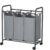 Irene wasmand – wasmand – grijs – 3 uitneembare stoffen waszakken – op wielen – 4 x 44 liter