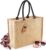 Jute boodschappentas/shopper naturel/zwart 42 x 33 x 19 cm – Naturel goodiebag 21 liter