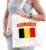 Katoenen Belgie supporter tasje Belgium wit – 10 liter – Belgische supporter cadeautas