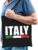 Katoenen Italie supporter tasje Italy zwart – 10 liter – Italiaanse supporter cadeautas