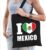 Katoenen Mexicaans tasjeI love Mexico zwart – 10 liter – Mexicaanse landen cadeautas