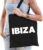 Katoenen Spanje party/hippie eiland tasje Ibiza zwart – 10 liter – cadeautas