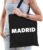 Katoenen Spanje/wereldstad tasje Madrid zwart – 10 liter – steden cadeautas