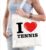 Katoenen tasje I love tennis wit voor dames en heren – Cadeautasjes – Verjaardag / bedankt tassen / shoppers