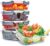 KitchenBrothers Meal Prep Bakjes – Vershoudbakjes Set – Luchtdicht – BPA Vrij – 1L – Glas – 5 Stuks