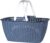 Kunststof mand blauw met witte handvatten 26 liter – Badkamer wasmand/opslag manden – 43 x 30 x 21 cm