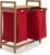 Lumaland Wasmand van bamboe – met 2 uitschuifbare waszakken – 60 L – Rood