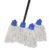 MAUS spaanse mop met steel – 4 dweilen blauw – 1 dweilstok – Gerecycled katoen – EU product