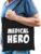 Medical hero/ zorgpersoneel cadeau katoenen tas zwart voor heren – zorgpersoneel kado / tasje / shopper