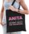 Naam cadeau Anita – The woman, The myth the supergirl katoenen tas – Boodschappentas verjaardag/ moeder/ collega/ vriendin