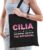 Naam cadeau Cilia – The woman, The myth the supergirl katoenen tas – Boodschappentas verjaardag/ moeder/ collega/ vriendin