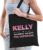 Naam cadeau Kelly – The woman, The myth the supergirl katoenen tas – Boodschappentas verjaardag/ moeder/ collega/ vriendin