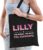 Naam cadeau Lilly – The woman, The myth the supergirl katoenen tas – Boodschappentas verjaardag/ moeder/ collega/ vriendin