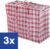 Opbergtas met Rits – Geruit – 65 x 56 x 30cm – 3 stuks