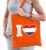 Oranje I love Holland katoenen tasje voor dames – Konginsdag / Oranje supporter accessoire