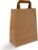 Papieren Draagtassen – 22x10x28cm – Bruin – 250 stuks – papieren tassen Kraft – Papieren Tasjes Met Handvat – Cadeautasjes met vlak handgrepen – Zakjes – Milieuvriendelijk – BIO…