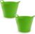 Plasticforte Flexibele emmer/kuip – 2x stuks – groen – 42 liter – ECO kunststof – rond – 38 x 45 cm