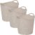 Plasticforte Gevlochten wasmand/opbergmand – 3x – flexibel – beige – 27 liter – rond – kunststof – 40 x 37 cm