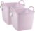 Plasticforte Kuip/emmer/wasmand – 2x – flexibel – roze – 27 liter – vierkant – kunststof – 36 x 34 x 37 cm