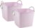 PlasticForte Kuip/emmer/wasmand – 2x – flexibel – roze – 43 liter – vierkant – kunststof – 40 x 40 x 44 cm