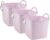 PlasticForte Kuip/emmer/wasmand – 3x – flexibel – roze – 43 liter – vierkant – kunststof – 40 x 40 x 44 cm