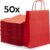 PrimeAmbition Kraft Papieren Tasjes Met Handvat – Zakjes – 50 Stuks – Rood – 18x8x24 cm – Cadeautasjes