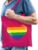 Rainbow gaypride tas – regenboog hart fuchsia roze katoenen tas – gaypride/lhbt