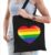 Rainbow gaypride tas – regenboog hart fuchsia zwarte katoenen tas – gaypride/lhbt