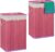 Relaxdays 2x wasmand bamboe – wasbox opvouwbaar – 80 liter – 65,5 x 43,5 x 33,5 cm – paars