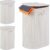 Relaxdays 3x wasmand bamboe – opvouwbaar – wasbox – 46 l – uitneembare waszak – wit