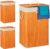 Relaxdays 3x wasmand bamboe – wasbox opvouwbaar – 80 L – 65,5 x 43,5 x 33,5 cm – oranje