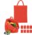 Relaxdays boodschappentas – 10 stuks – stoffen tas – effen gekleurd – opvouwbaar – 50 x 40 – rood