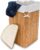 relaxdays Opvouwbare wasmand – Bamboe hout – Waszak katoen – 65×49,5×37 cm.