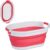 Relaxdays opvouwbare wasmand – kunststof – draagbare wasgoedmand – 36 liter – heupwasmand – roze