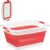 Relaxdays opvouwbare wasmand – plastic – kunststof – mand voor wasgoed – inklapbaar – 37 L – rood