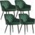 Set van 2 groene eetkamerstoelen met comfortabele zitting en armleuningen