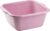 Set van 2x stuks kleine Kunststof teiltjes/afwasbakken vierkant 3 liter oud roze – Afmetingen 25 x 23 x 11 cm – Huishouden