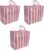 Set van 3x wastassen/boodschappentassen/opbergtassen wit/rood – 55 x 55 x 30 – Jumbo shoppers