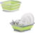 Set wit/grijs/groene opvouwbare afwasbak met afdruiprek 38/42 cm – Zeller – Keukenbenodigdheden – Afwassen – Afwasbakken/afwasteilen/afdruiprekken opvouwbaar