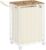 Signature Home Uitneembare wasmand voor wasruimte – Wasmand met wielen en waszak – 46 x 33 x 65 cm 90 liter – Naturel Beige-Crème Wit