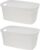 Storage Solutions Wasmand van rotan gevlochten – 2x – wit – kunststof – 35 liter – 35 x 53 x 23 cm