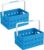 Sunware – Square vouwkrat met handgreep 24L blauw – Set van 2