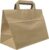 Take Away Papieren Tassen – 32+18×26 cm – Bruin FSC Kraft – Platte Grepen – 50 stuks – Snacktassen voor afhaalmaaltijden